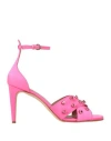 Redv Red(v) Woman Sandals Fuchsia Size 6 Textile Fibers In Pink