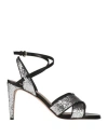 Redv 95mm Glitter Ankle-strap Sandals In Silver