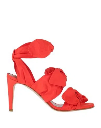 Redv Red(v) Woman Sandals Tomato Red Size 7 Textile Fibers In Pink