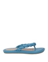 Redv Red(v) Woman Thong Sandal Azure Size 8 Leather In Blue