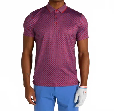 Redvanly Abbott Polo In Crimson/blue In Transparent