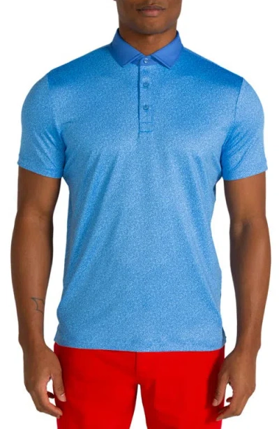 Redvanly Alma Floral Performance Golf Polo In Blue