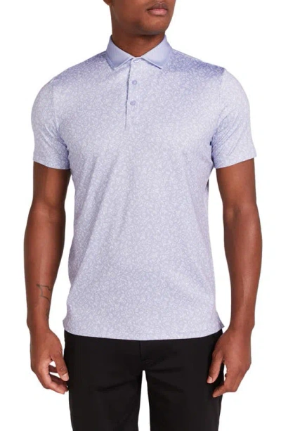 Redvanly Bendall Floral Performance Golf Polo In Baby Lavender