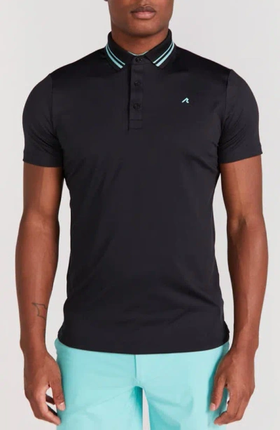 Redvanly Cadman Performance Golf Polo In Black