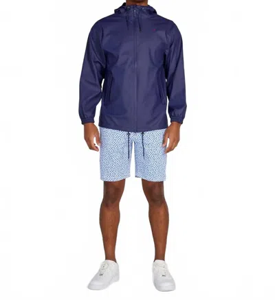Redvanly Cloud Hooded Raincoat In Midnight Navy In Blue