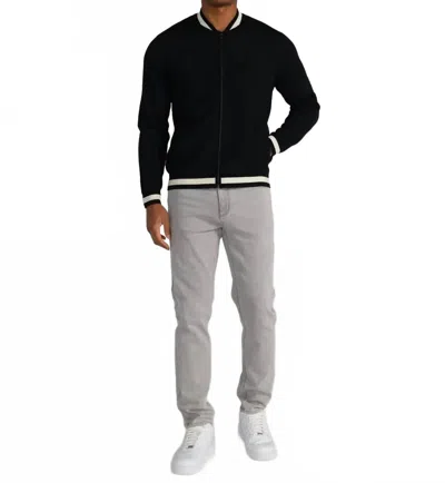 Redvanly Crestwell Bomber Wool Jacket In Tuxedo In Black