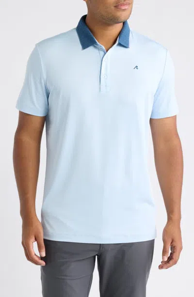 Redvanly Darby Contrast Collar Performance Golf Polo In Arctic