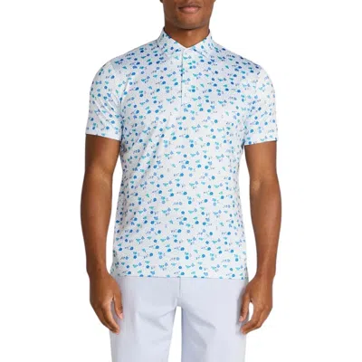 Redvanly Leone Polo In Bright White/blue Multi