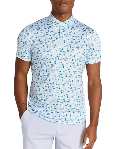 Redvanly Leone Polo In Bright White/blue Multi
