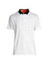 Redvanly Men's Bedford Splatter Dot Polo Shirt In Bright White