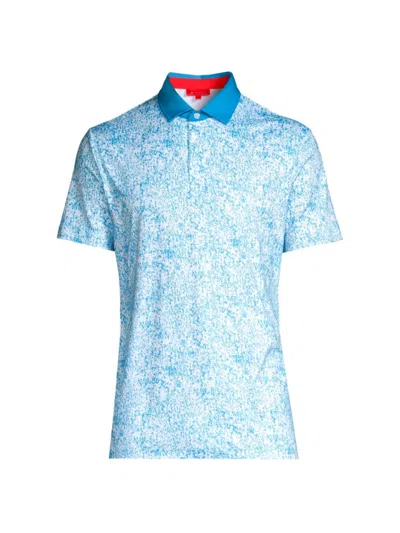 Redvanly Men's Canon Digital Polo Shirt In Malibu Blue