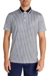 Redvanly Norvins Neat Tic Tac Toe Print Performance Golf Polo In Blue