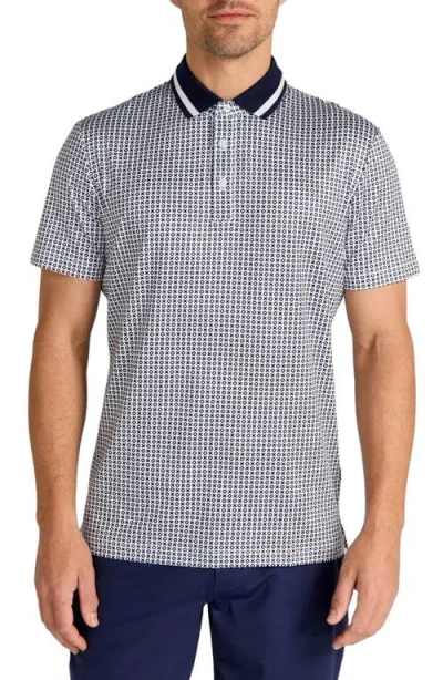 REDVANLY REDVANLY NORVINS NEAT TIC TAC TOE PRINT PERFORMANCE GOLF POLO
