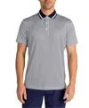 Redvanly Norvins Neat Tic Tac Toe Print Performance Golf Polo In Midnight Navy