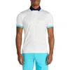 Redvanly Ramey Dot Print Performance Golf Polo In Bright White