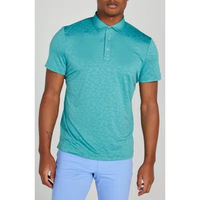 Redvanly Sanborn Splash Pattern Performance Golf Polo In Rainforest