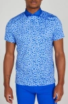 Redvanly Sayles Floral Performance Golf Polo In Bleu