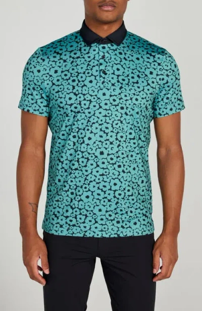 Redvanly Sayles Floral Performance Golf Polo In Rainforest