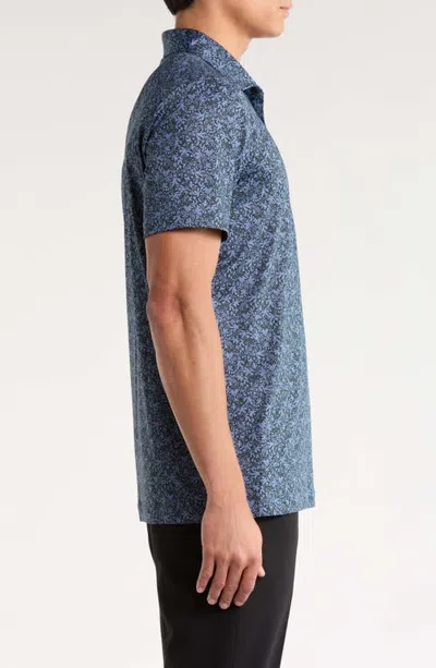 Redvanly Whitton Floral Performance Golf Polo In Tuxedo