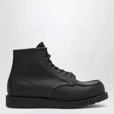 Redwing Men's Classic Moc Leather Boots With Traction Tred Wedge Sole In Black