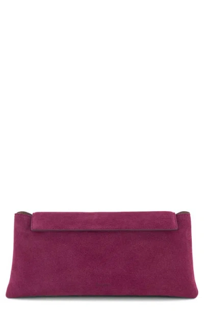 Ree Projects Elieze Suede Clutch In Red