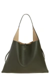 Ree Projects Large Clare Pebbled Leather Tote In Green