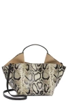 Ree Projects Mini Ann Snakeskin Embossed Leather Tote In Python Black
