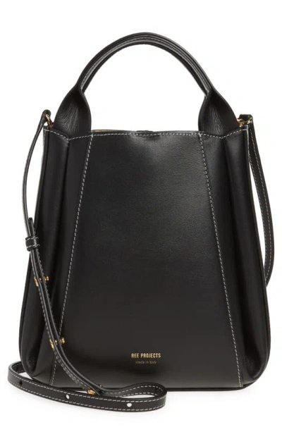 Ree Projects Mini Avy Leather Tote In Black