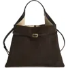 Ree Projects Mini Clare Belted Soft Pebble Grain Leather Tote In Black