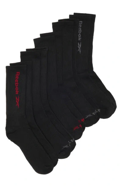 Reebok 5-pack Terry Crew Socks In Black