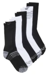 Reebok 5-pack Terry Crew Socks In White/ Black