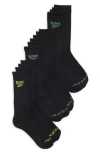 Reebok 7-pack Assorted Terry Crew Socks In Black