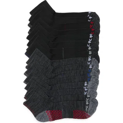 Reebok 8-pack Assorted Terry Quarter Socks In Black