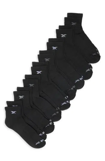 Reebok 8-pack Terry Low Cut Ankle Socks In Black