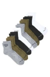 Reebok 8-pack Terry Quarter Socks In Multi