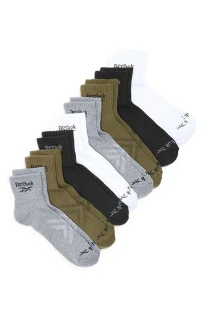 Reebok 8-pack Terry Quarter Socks In Multi