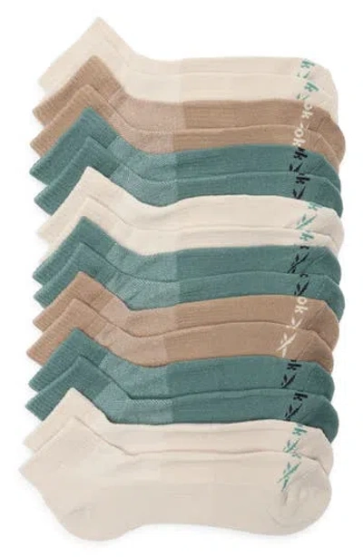 Reebok Assorted 8-pack Terry Quarter Length Socks In Brown