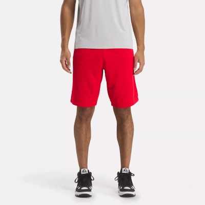 Reebok Basketball Open-hole Mesh Shorts In Red