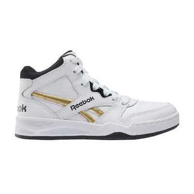 Pre-owned Reebok Bb4500 Court Little Kid 'white Gold Metallic' | Kid's Size 13