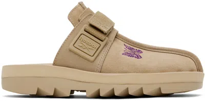 Reebok Beige Needles Edition Beatnik Slip-on Loafers In Canvas/extm-purple