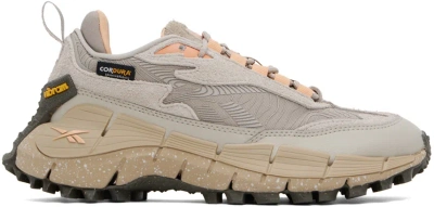 Reebok Beige Zig Kinetica 2.5 Edge Sneakers In Moonst/ash/peaglo