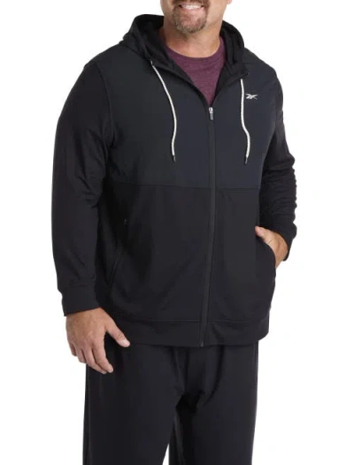 Reebok Big & Tall 365 Mixed Media Performance Hoodie In Black
