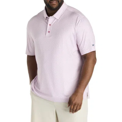 Reebok Big & Tall Art Deco Performance Polo Shirt In Pink