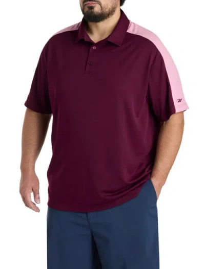 Reebok Big & Tall Colorblocked Polo Shirt In Burgundy