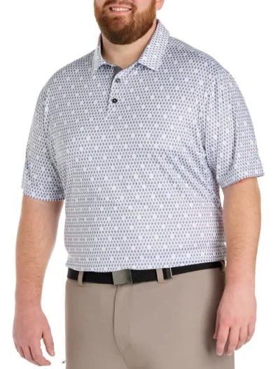 Reebok Big & Tall Contrast Diamond Print Polo Shirt In Gray