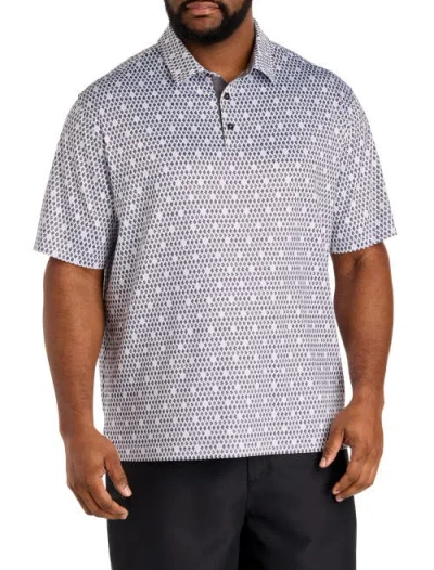 Reebok Big & Tall Contrast Diamond Print Polo Shirt In Multi