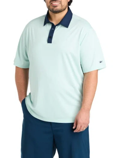 Reebok Big & Tall Contrast Solid Polo Shirt In Blue