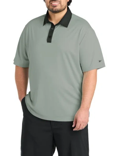 Reebok Big & Tall Contrast Solid Polo Shirt In Gray