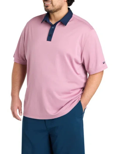 Reebok Big & Tall Contrast Solid Polo Shirt In Pink