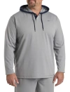Reebok Big & Tall French Terry Performance Henley Hoodie In Grey 3